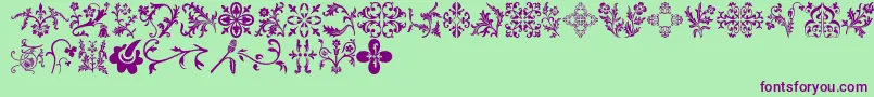 Floralia Font – Purple Fonts on Green Background