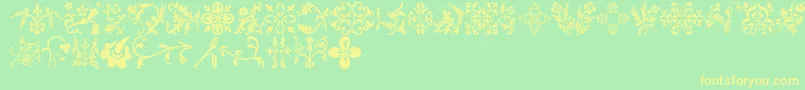 Floralia Font – Yellow Fonts on Green Background