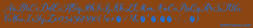 WinedateRegular Font – Blue Fonts on Brown Background