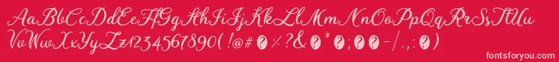 WinedateRegular Font – Pink Fonts on Red Background