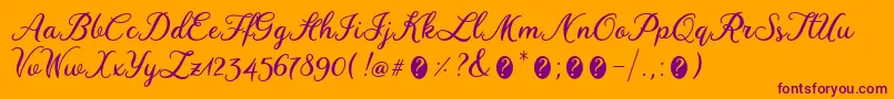 WinedateRegular Font – Purple Fonts on Orange Background