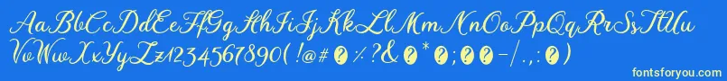 WinedateRegular Font – Yellow Fonts on Blue Background