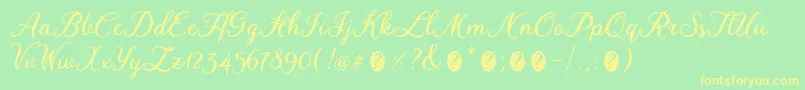 WinedateRegular Font – Yellow Fonts on Green Background