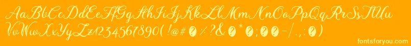 WinedateRegular Font – Yellow Fonts on Orange Background