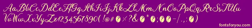 WinedateRegular Font – Yellow Fonts on Purple Background