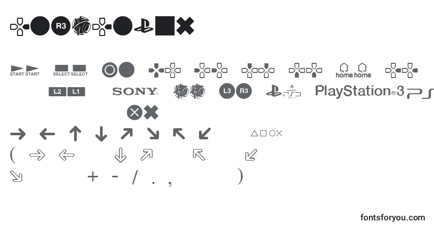 A fonte IconicPsx – alfabeto, números, caracteres especiais