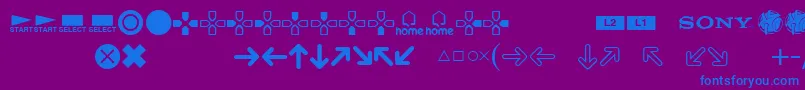 IconicPsx Font – Blue Fonts on Purple Background