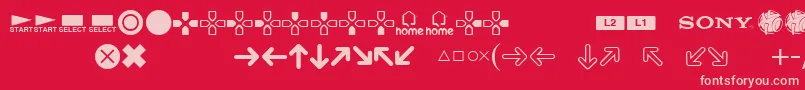 IconicPsx Font – Pink Fonts on Red Background