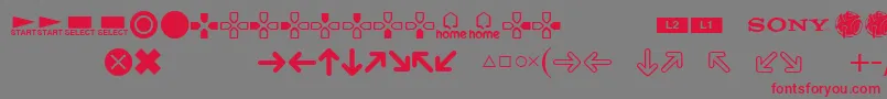 フォントIconicPsx – 赤い文字の灰色の背景