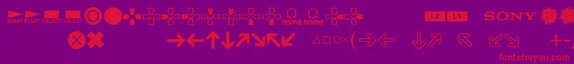 IconicPsx Font – Red Fonts on Purple Background