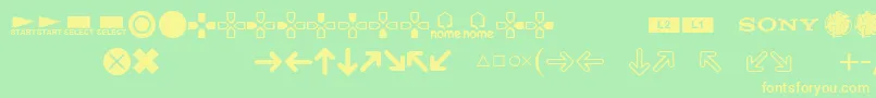 IconicPsx Font – Yellow Fonts on Green Background