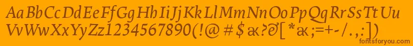 LeksaproDemiboldItalic Font – Brown Fonts on Orange Background