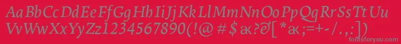 LeksaproDemiboldItalic Font – Gray Fonts on Red Background