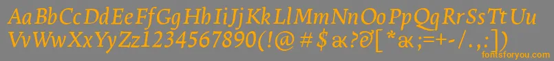 LeksaproDemiboldItalic Font – Orange Fonts on Gray Background