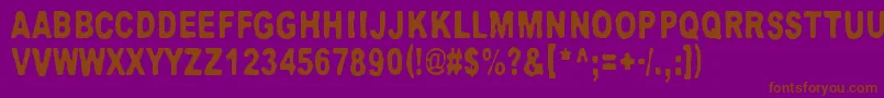 Neptunus-Schriftart – Braune Schriften auf violettem Hintergrund