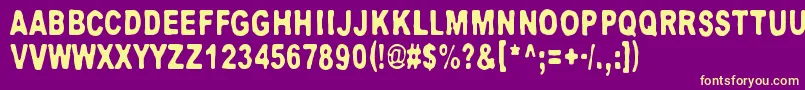 フォントNeptunus – 紫の背景に黄色のフォント