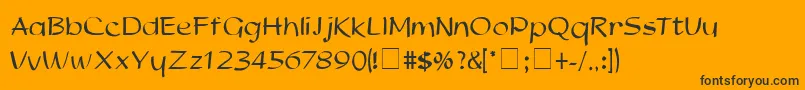 StudNormal-Schriftart – Schwarze Schriften auf orangefarbenem Hintergrund