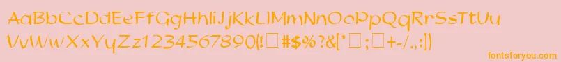 StudNormal-Schriftart – Orangefarbene Schriften auf rosa Hintergrund
