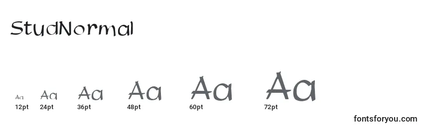 StudNormal Font Sizes