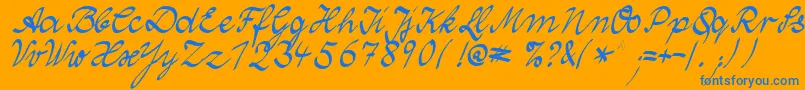 WolgastTwoNormalCyr Font – Blue Fonts on Orange Background