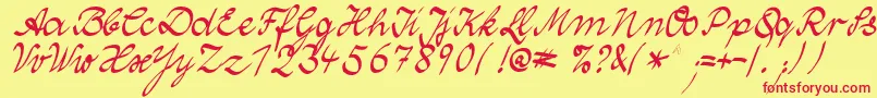 WolgastTwoNormalCyr Font – Red Fonts on Yellow Background