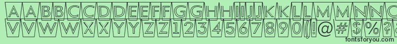 AFuturaortottlcmswotl-fontti – mustat fontit vihreällä taustalla