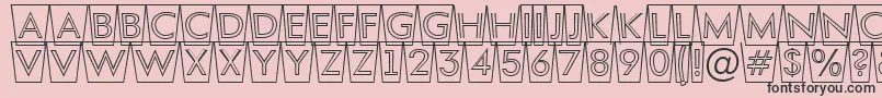 AFuturaortottlcmswotl-fontti – mustat fontit vaaleanpunaisella taustalla