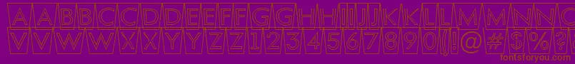 AFuturaortottlcmswotl-Schriftart – Braune Schriften auf violettem Hintergrund