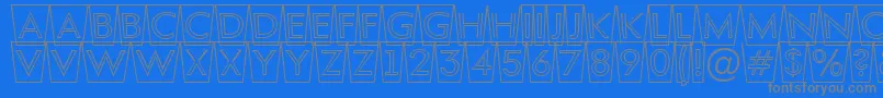 AFuturaortottlcmswotl-fontti – harmaat kirjasimet sinisellä taustalla
