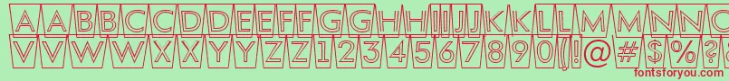 AFuturaortottlcmswotl-fontti – punaiset fontit vihreällä taustalla