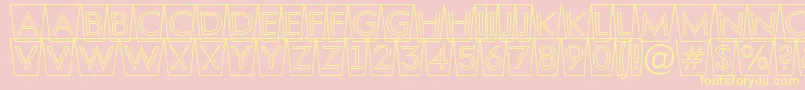 AFuturaortottlcmswotl-fontti – keltaiset fontit vaaleanpunaisella taustalla