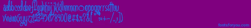 ScGretchinAndTimmy Font – Blue Fonts on Purple Background