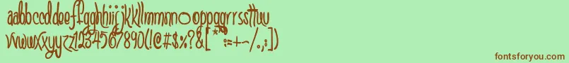 ScGretchinAndTimmy Font – Brown Fonts on Green Background