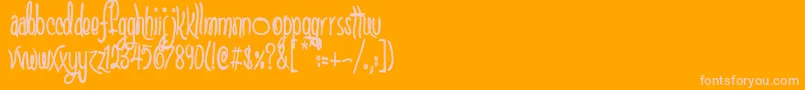 ScGretchinAndTimmy-fontti – vaaleanpunaiset fontit oranssilla taustalla