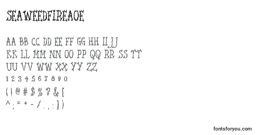 A fonte SeaweedFireAoe – alfabeto, números, caracteres especiais