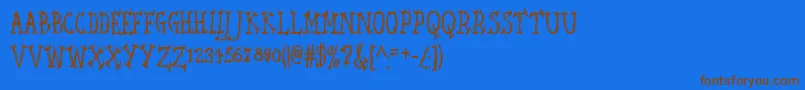 SeaweedFireAoe Font – Brown Fonts on Blue Background