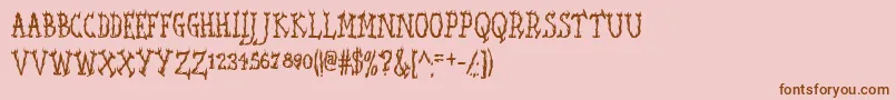 SeaweedFireAoe-fontti – ruskeat fontit vaaleanpunaisella taustalla