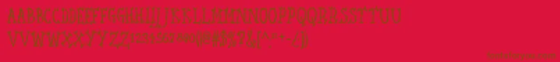 フォントSeaweedFireAoe – 赤い背景に茶色の文字