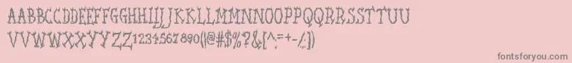 フォントSeaweedFireAoe – ピンクの背景に灰色の文字