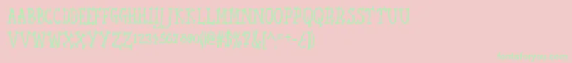フォントSeaweedFireAoe – ピンクの背景に緑の文字