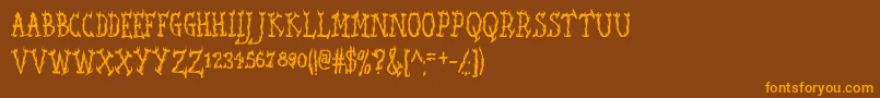 SeaweedFireAoe Font – Orange Fonts on Brown Background