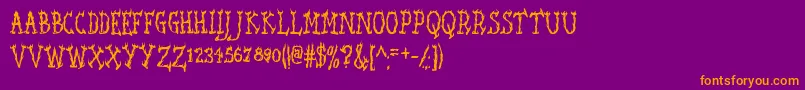 SeaweedFireAoe Font – Orange Fonts on Purple Background