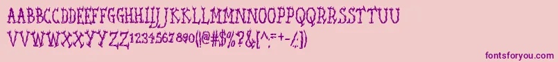 SeaweedFireAoe-fontti – violetit fontit vaaleanpunaisella taustalla