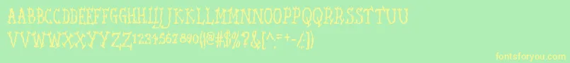 SeaweedFireAoe Font – Yellow Fonts on Green Background