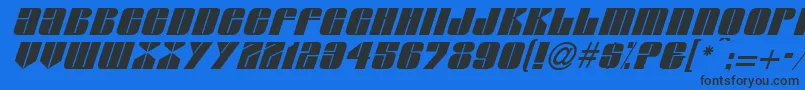 Шрифт GlasserItalicItalic – чёрные шрифты на синем фоне