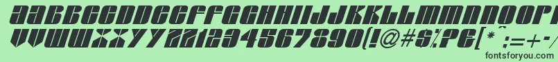 Шрифт GlasserItalicItalic – чёрные шрифты на зелёном фоне