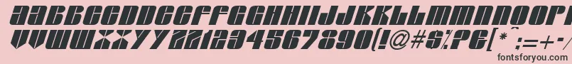 フォントGlasserItalicItalic – ピンクの背景に黒い文字