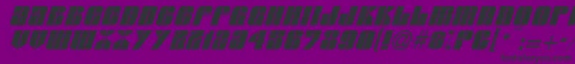 フォントGlasserItalicItalic – 紫の背景に黒い文字