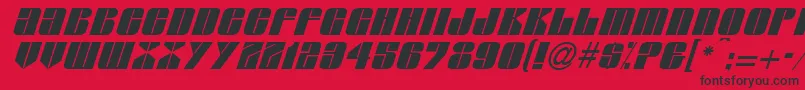 Шрифт GlasserItalicItalic – чёрные шрифты на красном фоне