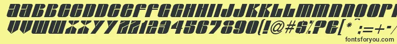 Шрифт GlasserItalicItalic – чёрные шрифты на жёлтом фоне